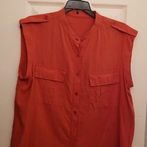 BCBG silk button down tank